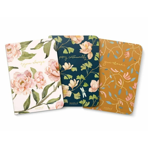Gracelaced Lined Notebooks, Set of 3, Rejoice, Pray, Give, (Hardcover)