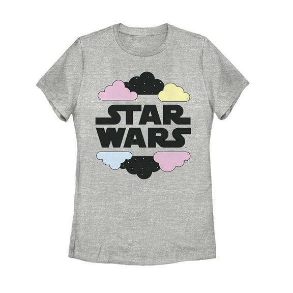 Women's Star Wars Fluffy Cloud Logo Graphic Tee Athletic Heather Medium