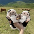 thumbnail image 3 of ZHAOCHENG Bonitas pantuflas de vaca para interior y exterior para mujeres y hombres: manténgase abrigado y cómodo con un forro de felpa suave y vellón 38-39, 3 of 4