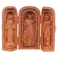 thumbnail image 1 of Objetos santos católicos, caja abierta de tres adornos artesanales, regalos cristianos de Jesús María José (modelo de madera de haya), 1 of 5