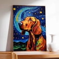 thumbnail image 3 of Redbone Coonhound Starry Night Dog Canvas Print - Van Gogh Inspired Dog Wall Art Decor - Makes a Great Gift for Home Decor, Living Room, Bedroom - Ready to Frame, 3 of 5