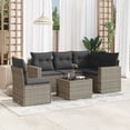 thumbnail image 1 of vidaXL 6 Piece Garden Sofa Set with Cushions Grey Poly Rattan, 1 of 5