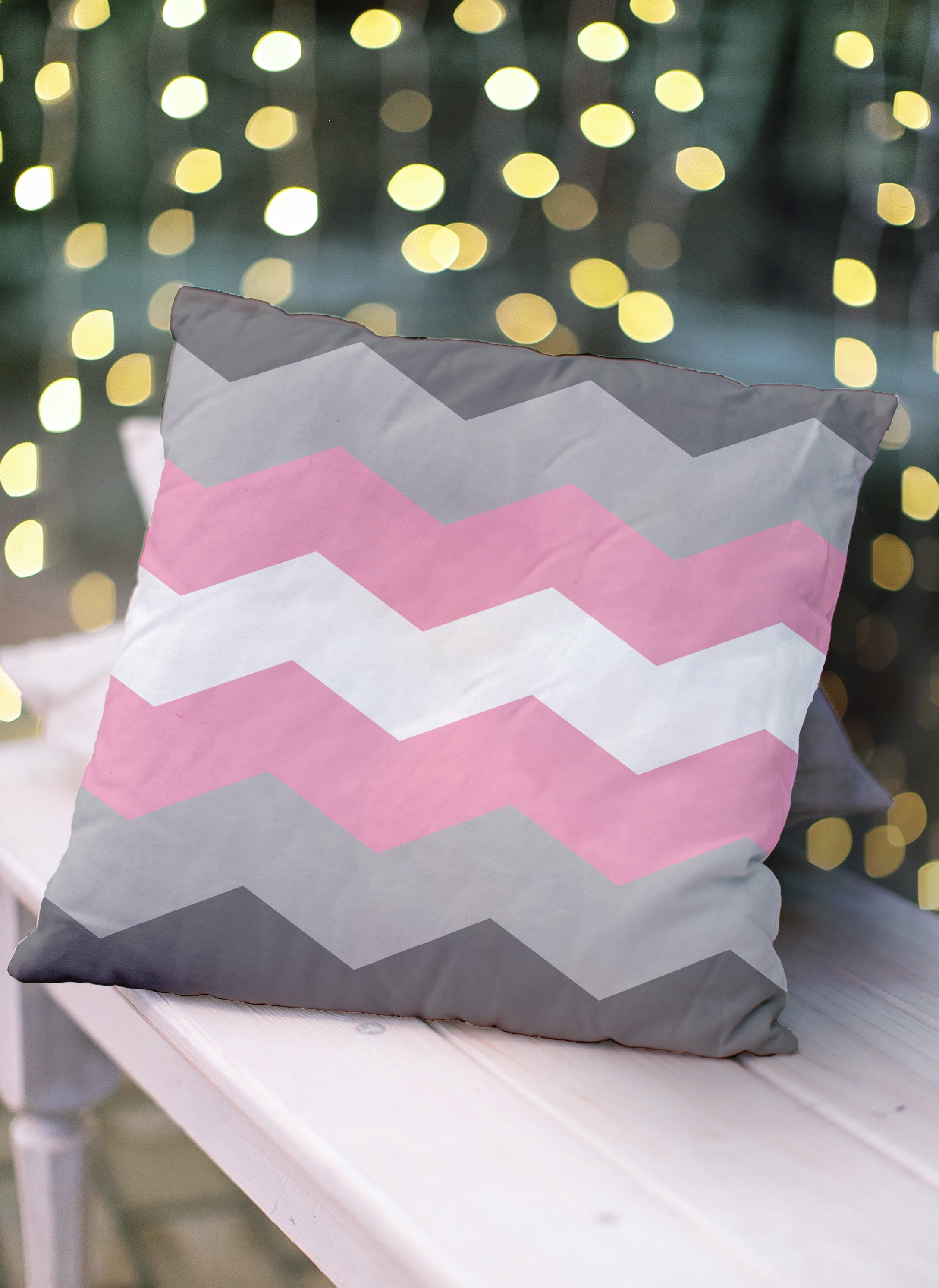 Simply Daisy 16" x 16" Contemporary Chevron Pride Day Polyester Throw Pillow