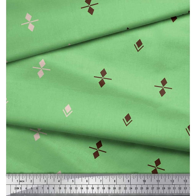 Soimoi Green Velvet Fabric Butidar Jamdani Print Sewing Fabric Yard 58 Inch Wide