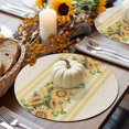 thumbnail image 6 of Vintage Sunflower Round Braided Placemats Set of 1, Yellow Flower Leaf Striped Pastoral Heat Insulation Place Mats Washable Non-Slip Table Mats for Kitchen Dining Party, 13 Inches, 6 of 9