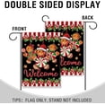 thumbnail image 2 of Welcome Christmas Gingerbread Man Small Decorative Garden Flag, Xmas Peppermint Candy Holly Red Berries Yard Lawn Outside Decor, Winter Holiday Farmhouse Burlap Outdoor Home Decoration 12x18, 2 of 6
