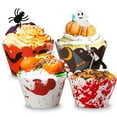 thumbnail image 4 of 24PCS Halloween Cupcake Wrapper Creative Cupcake Liner with 24PCS Cupcake Pick, 4 of 8