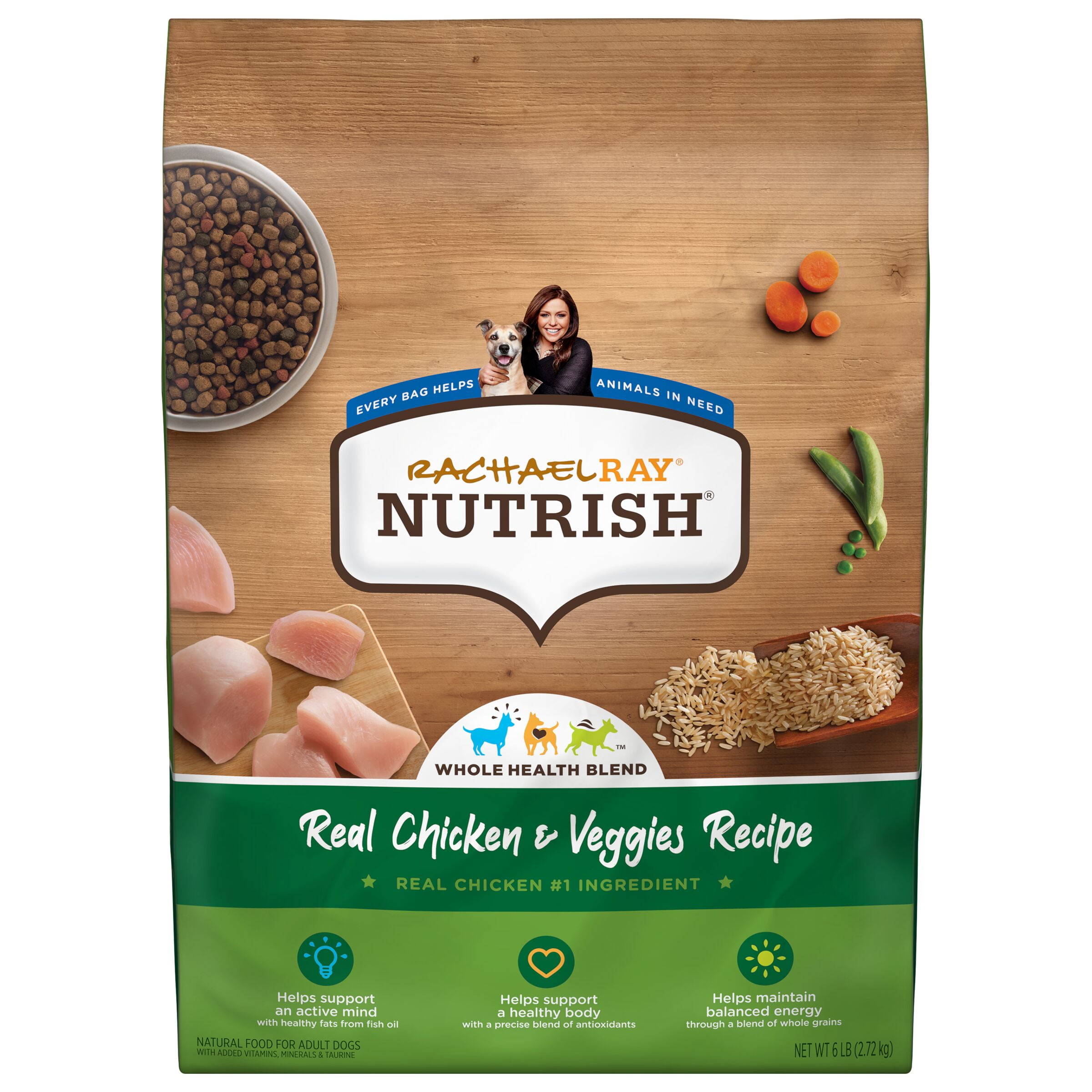 Rachael Ray Nutrish Real Chicken & Veggies Recipe Dry Dog Food, 6 lb. Bag (Packaging May Vary)