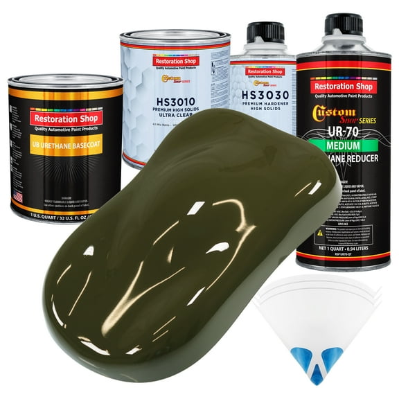 Olive Drab Premium Quart URETHANE BASECOAT CLEARCOAT Car Auto Body Paint Kit