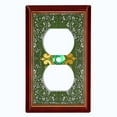 thumbnail image 2 of Metal Light Switch Plate Cover Elegant Maroon Green Floral Vine Frame FRA031, 2 of 13