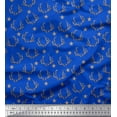thumbnail image 1 of Soimoi Blue polyester Crepe Fabric Antler & Star Decor Fabric Printed Yard 42 Inch Wide, 1 of 5