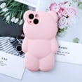 thumbnail image 2 of Bear Phone Case Compatible with iPhone 14 Pro, Cute 3D Pink Bear Case, Shockproof Lovely Cartoon Bear Shape Cover for Women Girls, 2 of 13