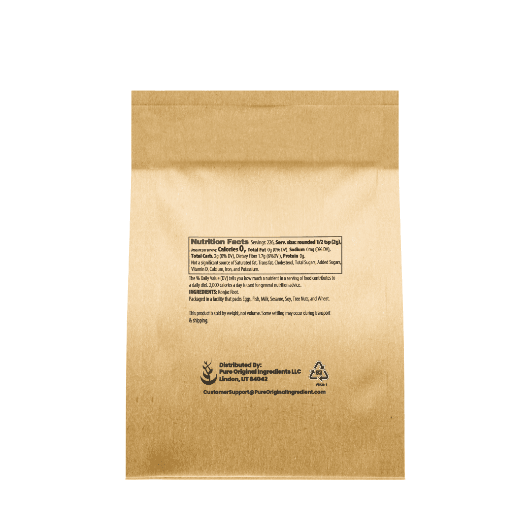 PURE ORIGINAL INGREDIENTS Konjac Gum 1 lb Glucomannan Konjac Powder, Cornstarch Substitute, Thickener