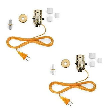 

I Like That Lamp DIY Bottle Lamp Kit 2 Pack - Brass Socket + 8FT Gold Cord - Convert Any Wine Water Whiskey or Oil Bottle into a Lamp - Revive Vintage or Antique Lighting - Includes 3 Adapters