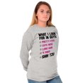 thumbnail image 4 of What Look In Guys Shih Tzu Dog Lover Women's Long Sleeve T Shirt Brisco Brands S, 4 of 6