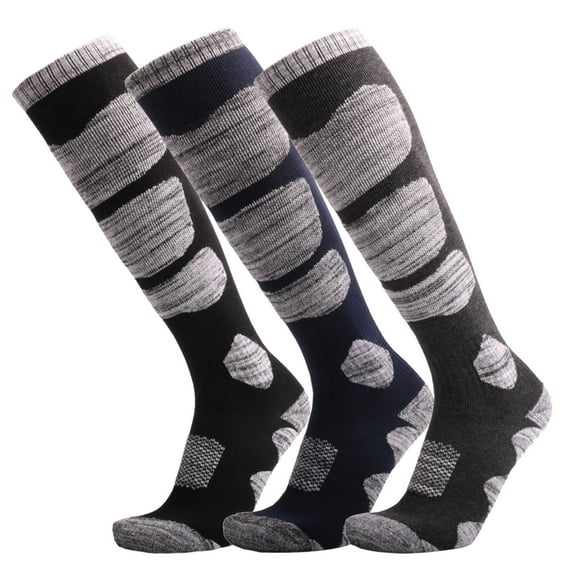 Fesfesfes 3 Pairs Men's Ski Socks Winter Calf High Sock Warm Outdoor Sports Mountaineering Socks