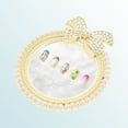 thumbnail image 6 of Unique Bargains 1 Pc Portable Faux Pearl Nail Art Palette White Gold Tone, 6 of 7