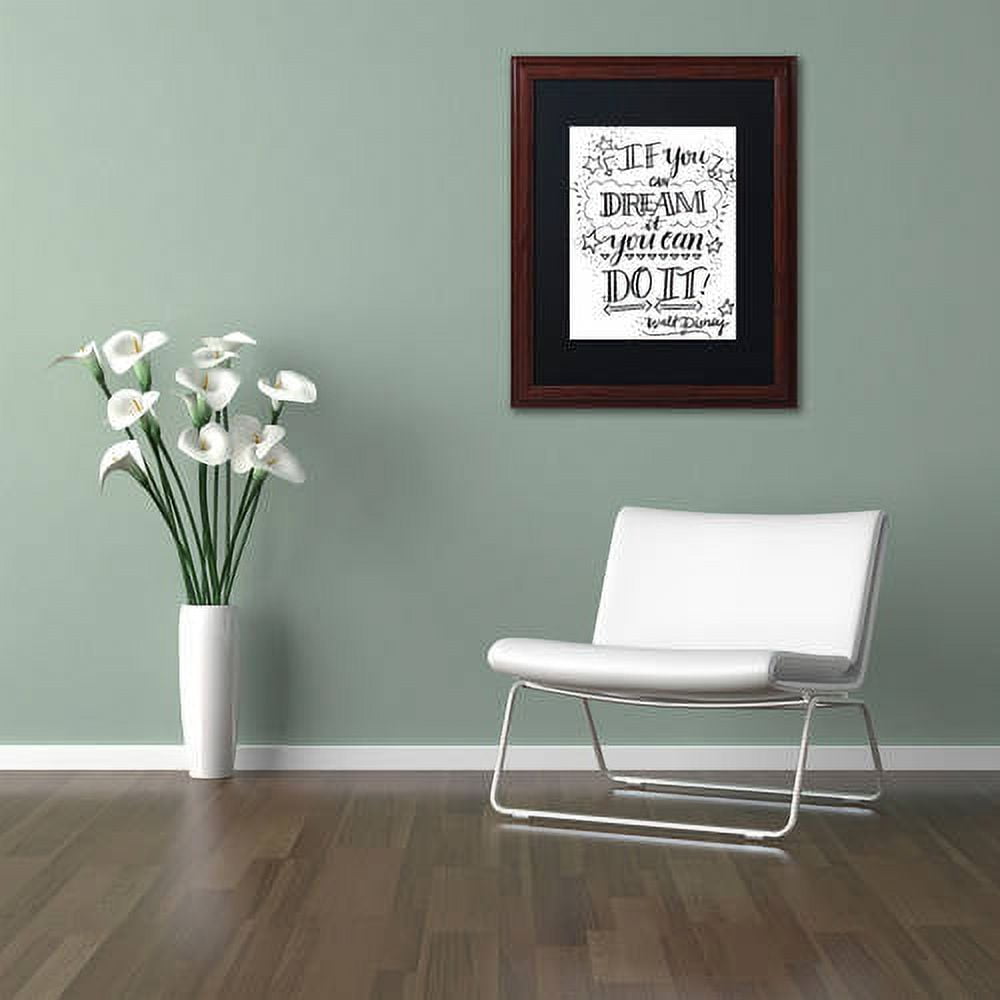 Trademark Fine Art "Dream It Do It" Canvas Art by Elizabeth Caldwell, Black Matte, Wood Frame