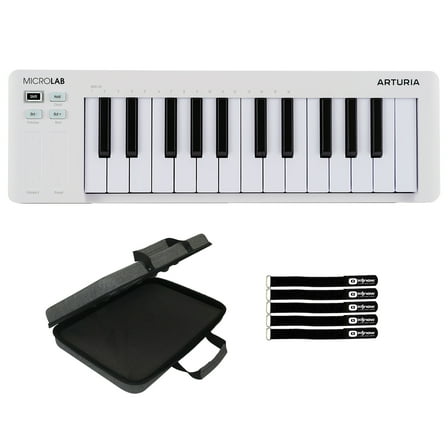 Arturia MicroLab mk3 White Ultra-Compact MIDI Controller with Case Package