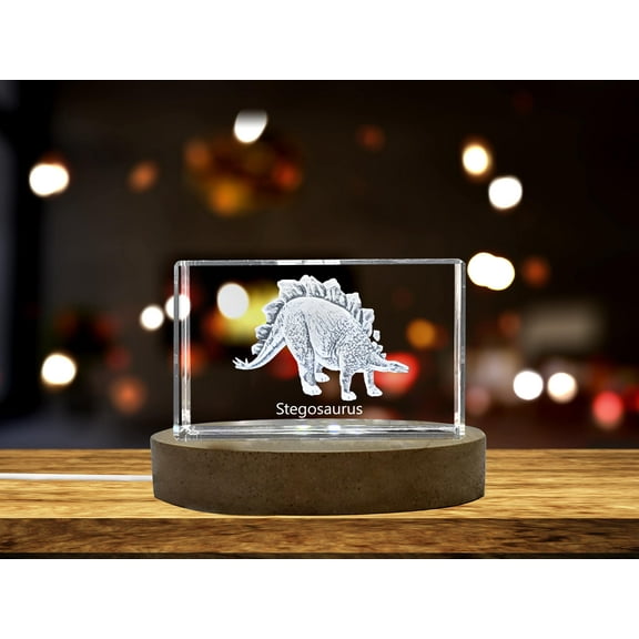Stegosaurus Dinosaur 3D Engraved Crystal 3D Engraved Crystal Keepsake/Gift/Decor/Collectible/Souvenir