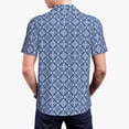 thumbnail image 4 of Daiia Stylized Flowers Vintage Boho Pattern Men’s Polo Shirts,Solid Deck Shirt,Classic Fit, Breathable Cotton Polo for Casual and Sport Wear-XX-Large, 4 of 9