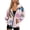 Butterfly Daisy, variant on Adjustable Drawstring Hood Zip Up Jacket for Fall Winter, Sunflower Rooster Polyester Fabric with Pockets Womens Zip Up Hoodies