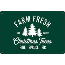 Farm Fresh Christmas Trees Tin Sign Vintage Metal Farmhouse Christmas Decor for Man Cave Cafe Bar Home Wall Decor Art Winter Decoration Plaque 8×12 inch