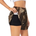 thumbnail image 3 of Lsque Western Skull Cowboy Printed Women's Running Shorts with Liner Pockets,Elastic Quick Dry Workout Athletic Gym Yoga Shorts,Womens High Waist Shorts-XX-Large, 3 of 9