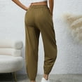 thumbnail image 5 of LEBONYARD Womens Wide Leg Palazzo Pants High Waisted,Women's Casual Fashion Elastic-waist Pants Loose Casual Pants Army Green L, 5 of 6