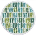 thumbnail image 1 of Coastal Passion Flip Flop Frenzy Round Beach Towel, 1 of 3