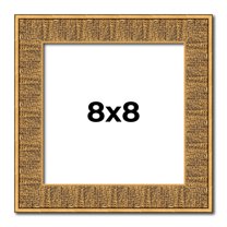 8x8 Frame Black and Gold Distressed Solid Wood Sonoma Picture Frame | 1.625 Inch Moulding Width |