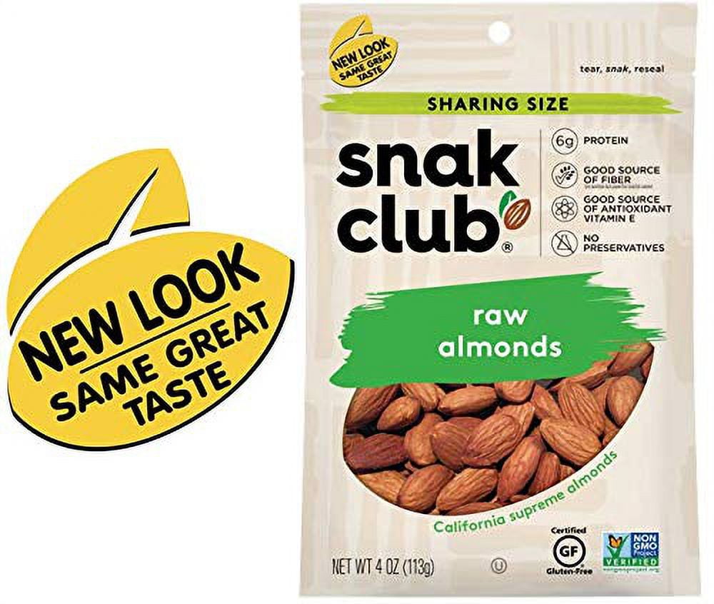 (Price/Case)Snak Club Century Snacks Raw Almonds, 4 Ounces, 6 per case