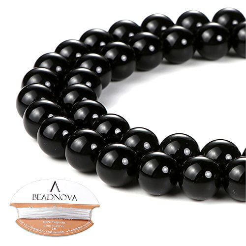 Natural Gemstone Faceted Round  Banded Black Agate Onyx Beads Jewelry Making 15" 