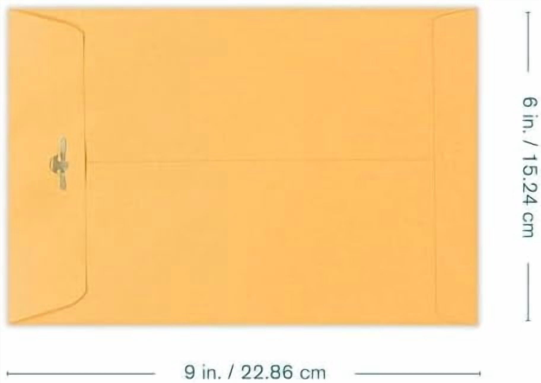 6x9 Clasp Envelopes – 100 Pack Brown Kraft Catalog Envelopes with Clasp Closure & Gummed Seal – 28lb Heavyweight Paper Mailing Manila Envelopes for Home, Office, Business, Legal or School
