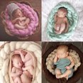 thumbnail image 2 of Newborn Baby Hand-woven Braid Rugs Blanket Photography Props Twisted Braids (White), 2 of 3
