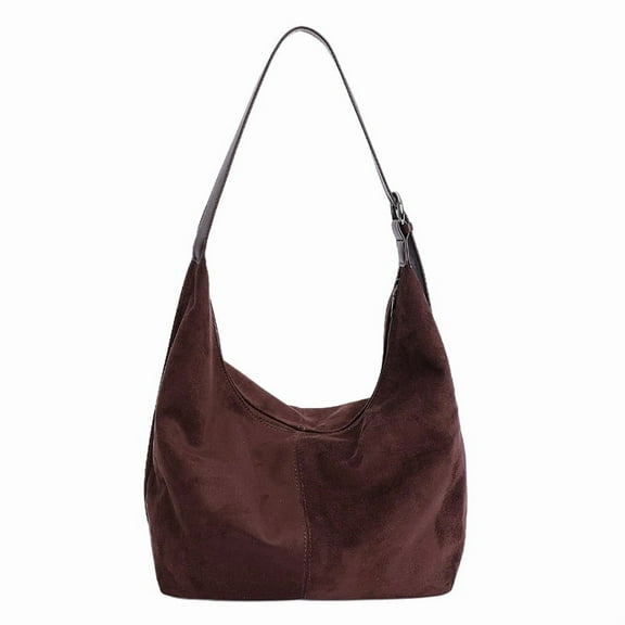 Handbags for Women, Leather Shoulder Bag For Women Solid Color Simple Commuting Bag (Coffee)