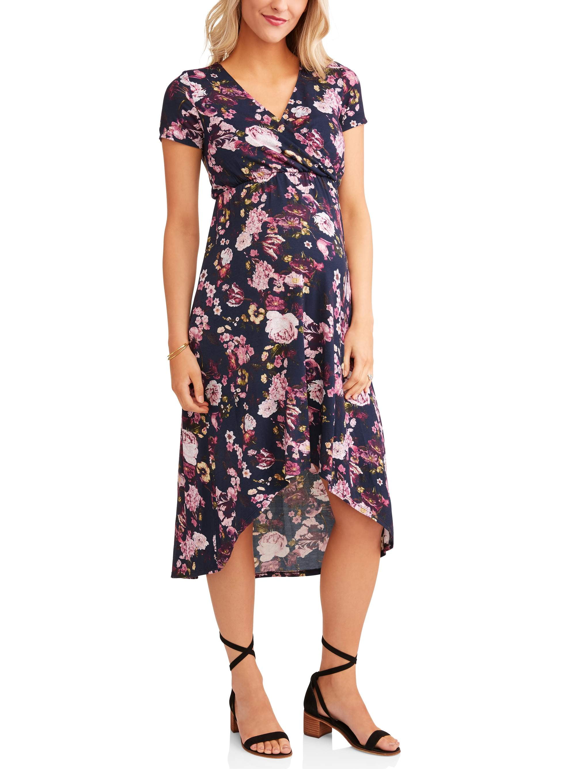 Maternity Wrap Front Hi-Low Dress - Walmart.com