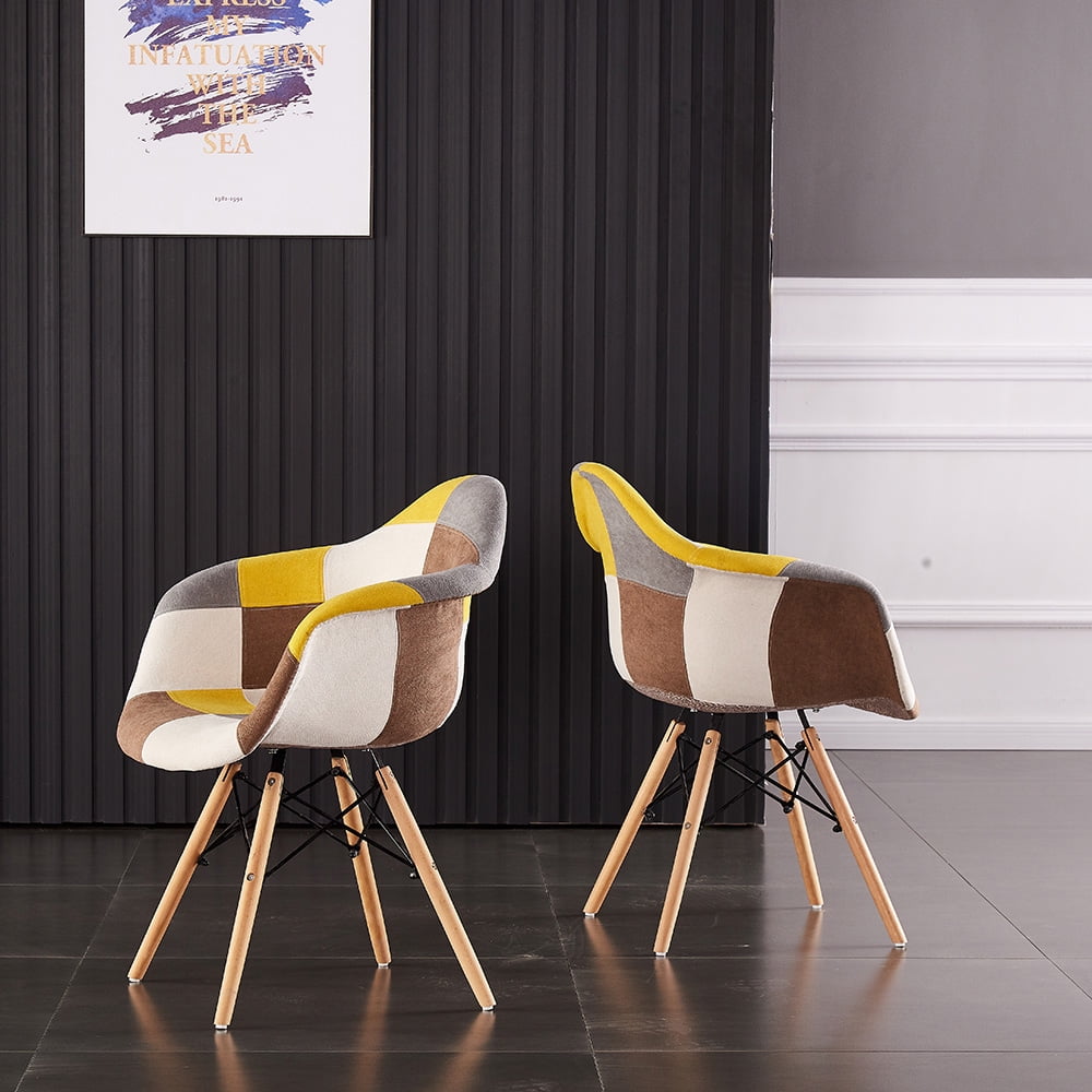 Kepooman Set of 2 Upholstered Lounge Chairs with Solid Wood Legs Kepooman Set of 2 Upholstered Lounge Chairs with Solid Wood Legs