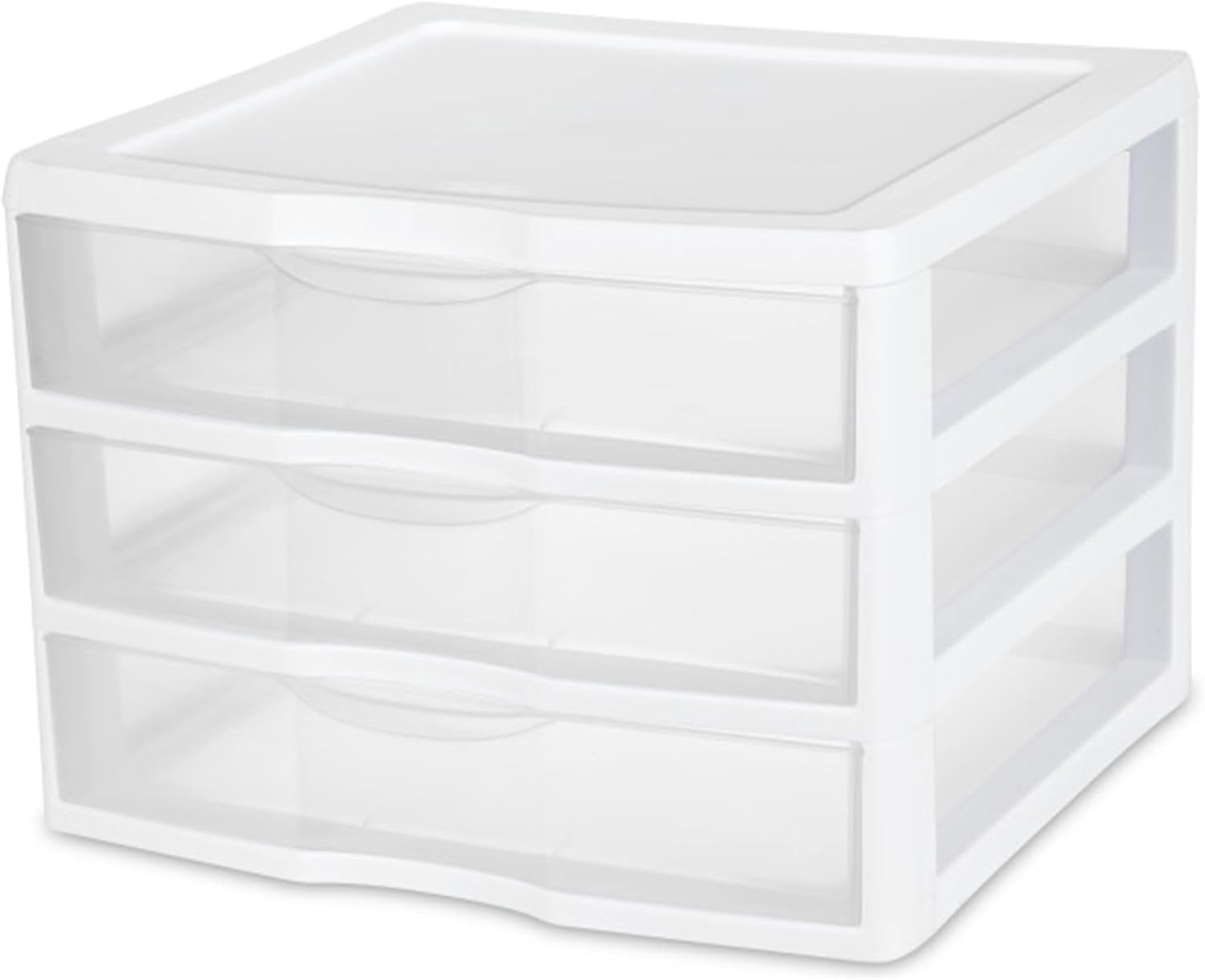 HWong 3-Pack Wide 3 Drawer Unit, Plastic Desktop Organizer with Clear Drawers, White Frame - Stackable Multi-Purpose Storage for Office Supplies, Craft Rooms, Classrooms and Home Organization
