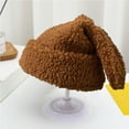 thumbnail image 3 of D-GROEE Floppy Sherpa Beanie Hats Cute Bunny Ears Funny Hat Fluffy Winter Cap Warm Rabbit Skull Cap Outdoor Slouchy Hat, 3 of 8