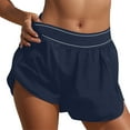thumbnail image 4 of LOVZFMLL Womens Solid Color High Waisted Running Shorts With Pockets And Yoga Pants Dark Blue XL, 4 of 5