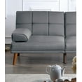 thumbnail image 6 of 101'' Sectional Sofa Set, Tufted Couch Adjustable Sofa Chaise with Solid Wood Legs & Removable Pillows, Convertible Sleeper Sofa Loveseat Couch Recliner Back Modern Day Bed for Living Room, Grey Mix, 6 of 7