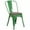 Green, variant on Flash Furniture Perry White Metal Stackable Chair with Wood Seat