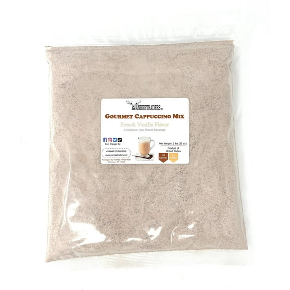 YANKEETRADERS Instant French Vanilla Cappuccino Mix, 2 Lb (Make Hot, Iced or Frozen)