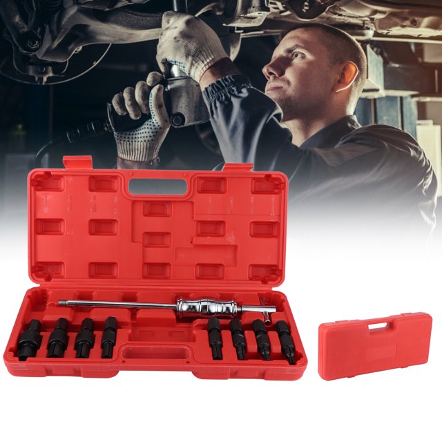Inner Bearing Puller Set, 9Pcs Aluminium Alloy Blind Hole Inner Bearing Puller Remover Set Slide Hammer Internal Tool Kit 8-32mm For Bearing Puller Blind Puller Slide Hammer