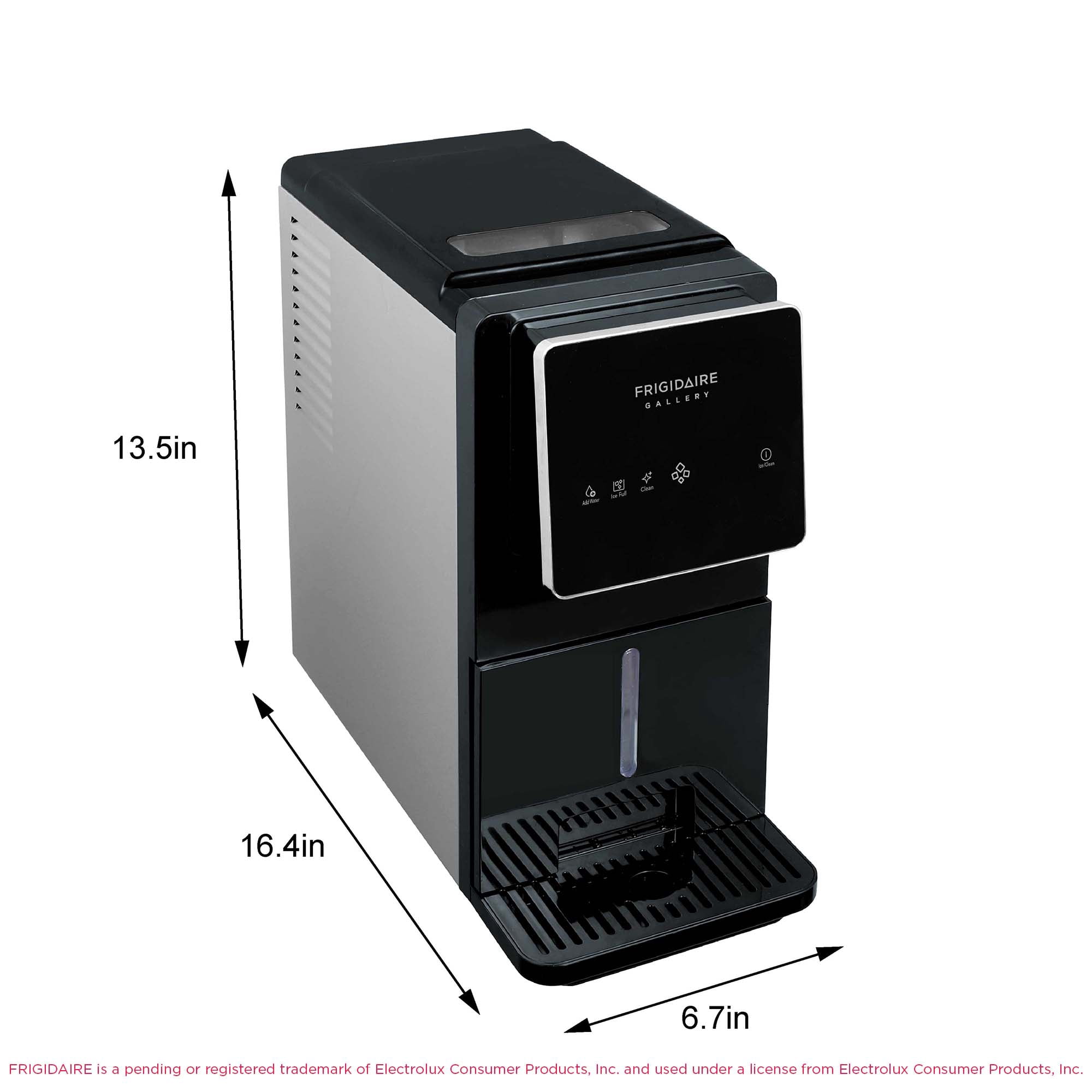 Frigidaire Gallery 33 lbs. Touchscreen Nugget Ice Maker with Dispenser, Self-Cleaning Countertop Ice Machine, Black