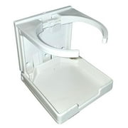 Adjustable Fold-Down Cup Holder - No Hardware, White