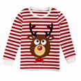 thumbnail image 4 of BINIDUCKLING-Conjunto de pijamas de algodón para niños y niñas, ropa de dormir de manga larga con dibujos animados de alce y Navidad, para otoño, 4 of 4