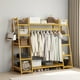 thumbnail image 1 of Perchero de Bambú, Perchero para Ropa, Armario, Estante Almacenamiento de Ropa para Dormitorio, Sala de Estar, Lavadero 160 * 40 * 140CM (Caqui), 1 of 7