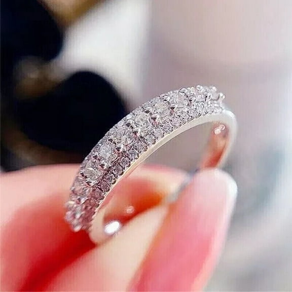 Bridal Wedding Band 1.00Ct Round Lab Grown Diamond Half Eternity 14K White Gold